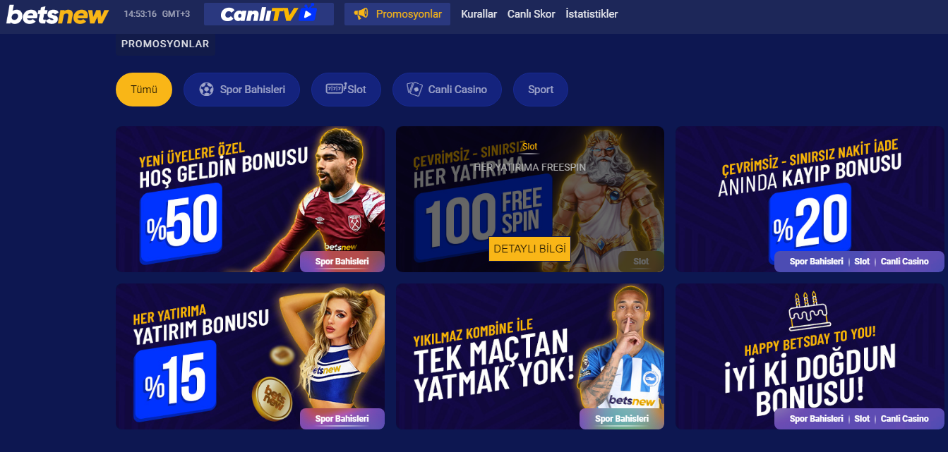 Betsnew Yatırım Bonusları